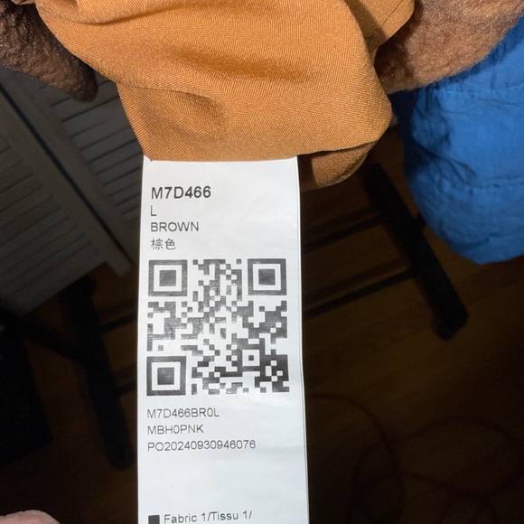 Brown and Blue Fleece Jacket with Orange Pocket - Picture 3 of 3